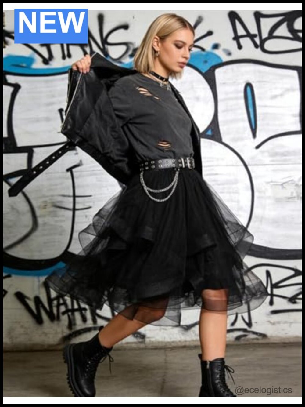 Women's Fluffy Tulle Skirt, Layered Tutu Midi Skirt with Elastic High Waist for - Picture 2 of 6